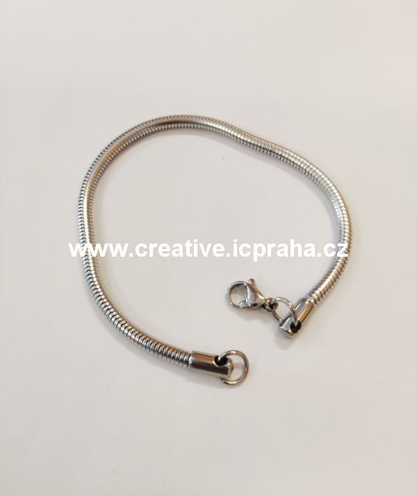 Náramek hadí nerez ocel - 19cm/3mm